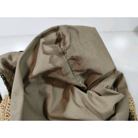 Eddie Bauer Woven Raffia Straw Shoulder Bag Beach Weekender Travel 14x14x6 Tan - Picture 9 of 9